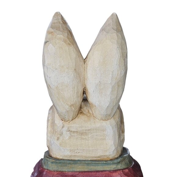 Handcarved Intricate Dressed Bunny Rabbit In Formal Suit Handpainted Signed Rose - Picture 9 of 13